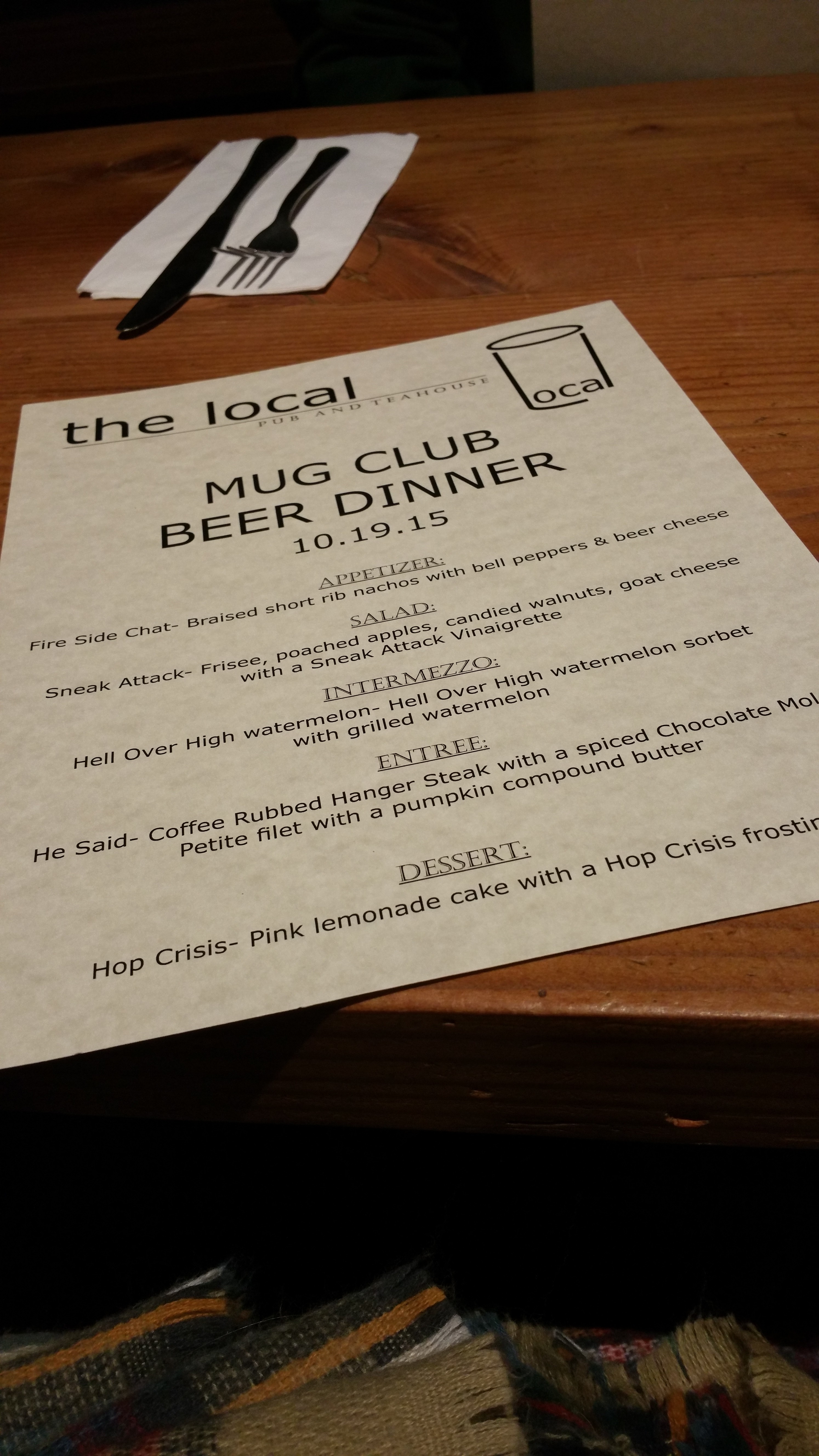 Beer Dinner at The Local